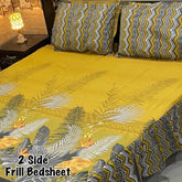 Cotton Frill 3pc Bedsheet Design-1021